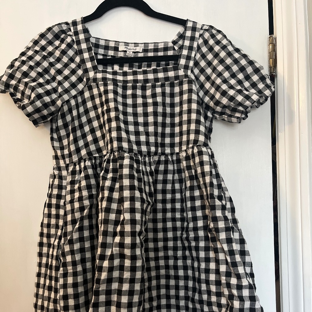 Madewell gingham babydoll dress